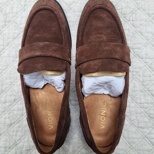 Vionic Women's CLEO Dark Brown Suede Loafers